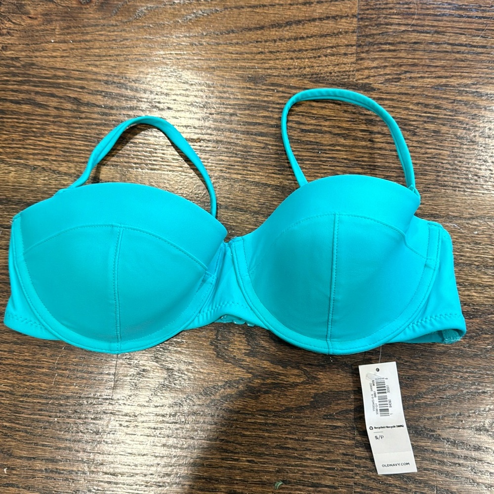Teal push up bathing suit top